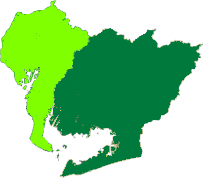 愛知県　西部（尾張）　東部（三河）　区分図